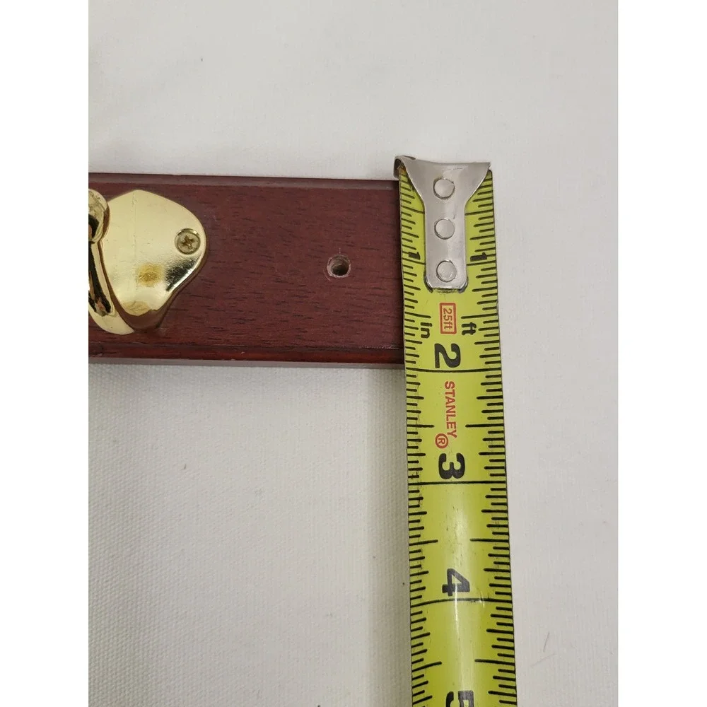 Wooden Tie and Belt Rack Wall Mount 20 Pegs 2 Hooks Mahogany Gold Tone Organizer